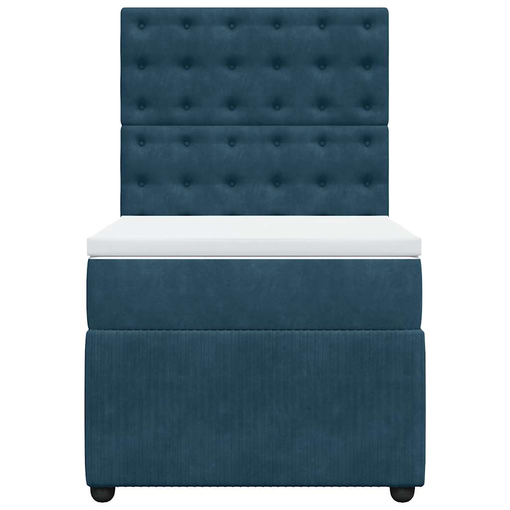 Box spring krevet s madracem plavi 90x190 cm baršunasti