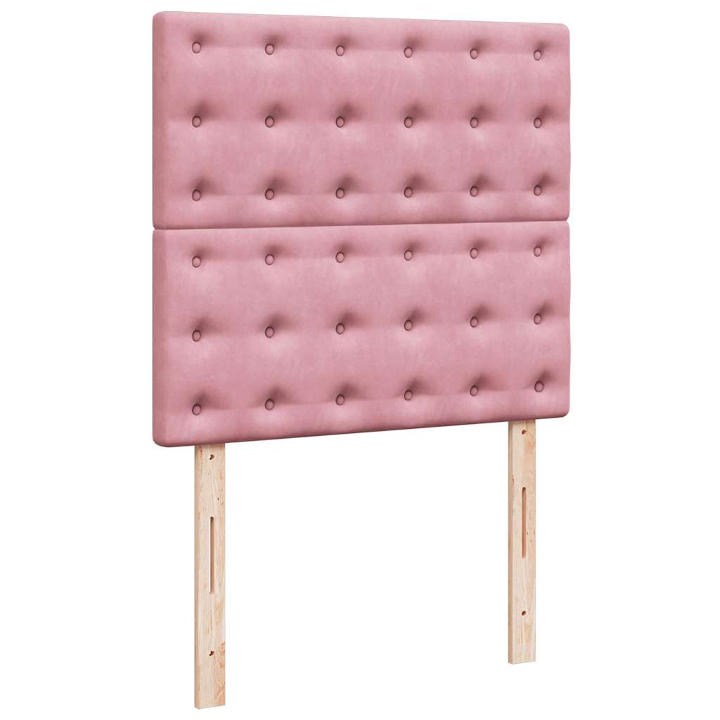 Box spring krevet s madracem ružičasti 90x190 cm baršunasti