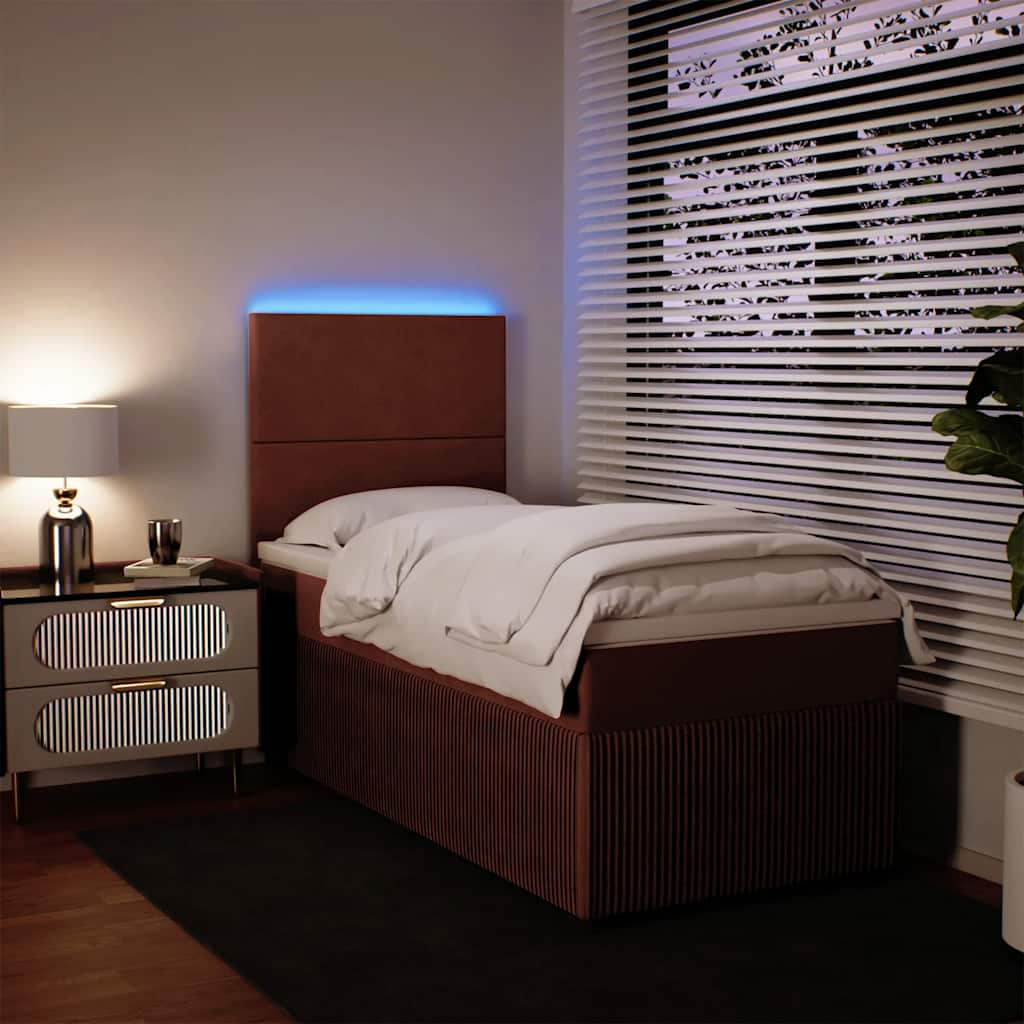 Box spring krevet s madracem ružičasti 90x200 cm baršunasti