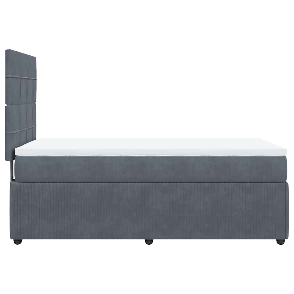 Box spring krevet s madracem tamnosivi 90x200 cm baršunasti