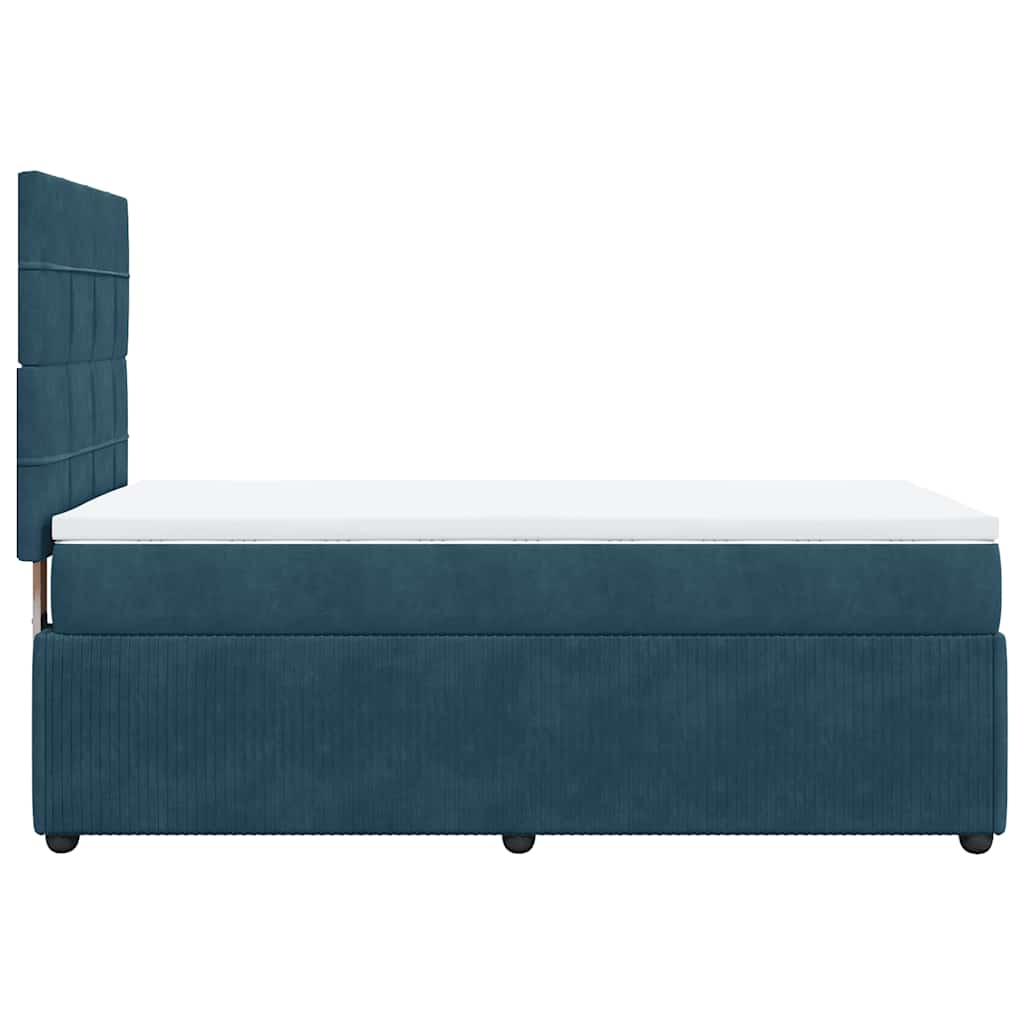 Box spring krevet s madracem plavi 90x200 cm baršunasti
