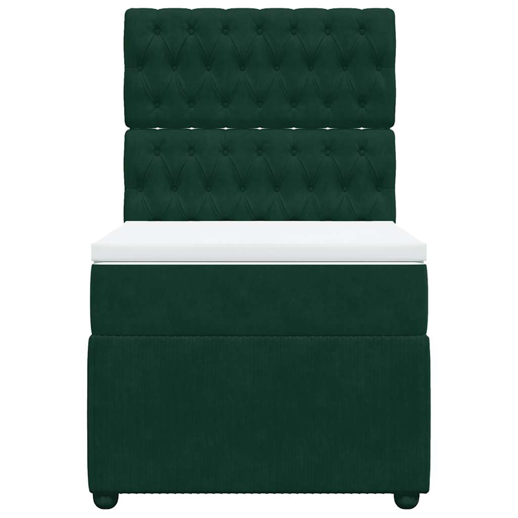 Box spring krevet s madracem tamnozeleni 90x200 cm baršunasti