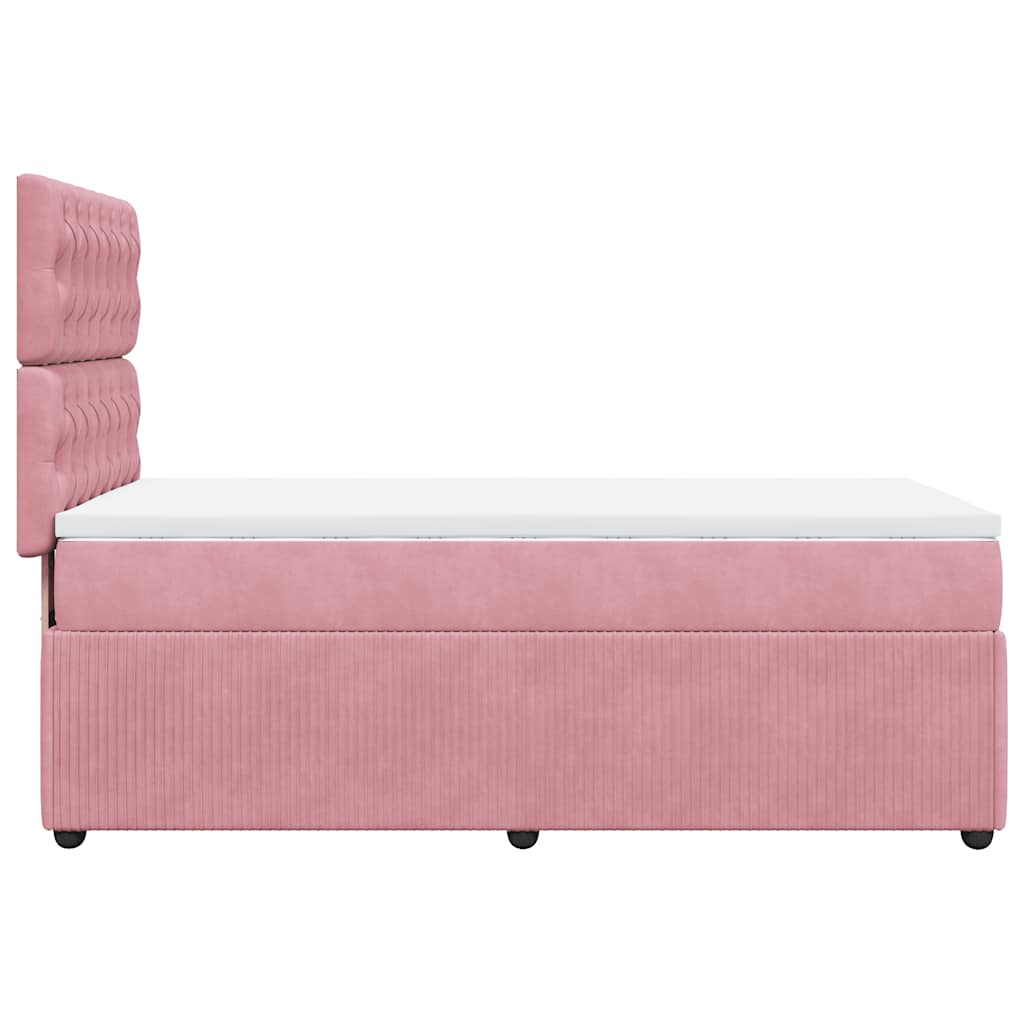 Box spring krevet s madracem ružičasti 90x200 cm baršunasti