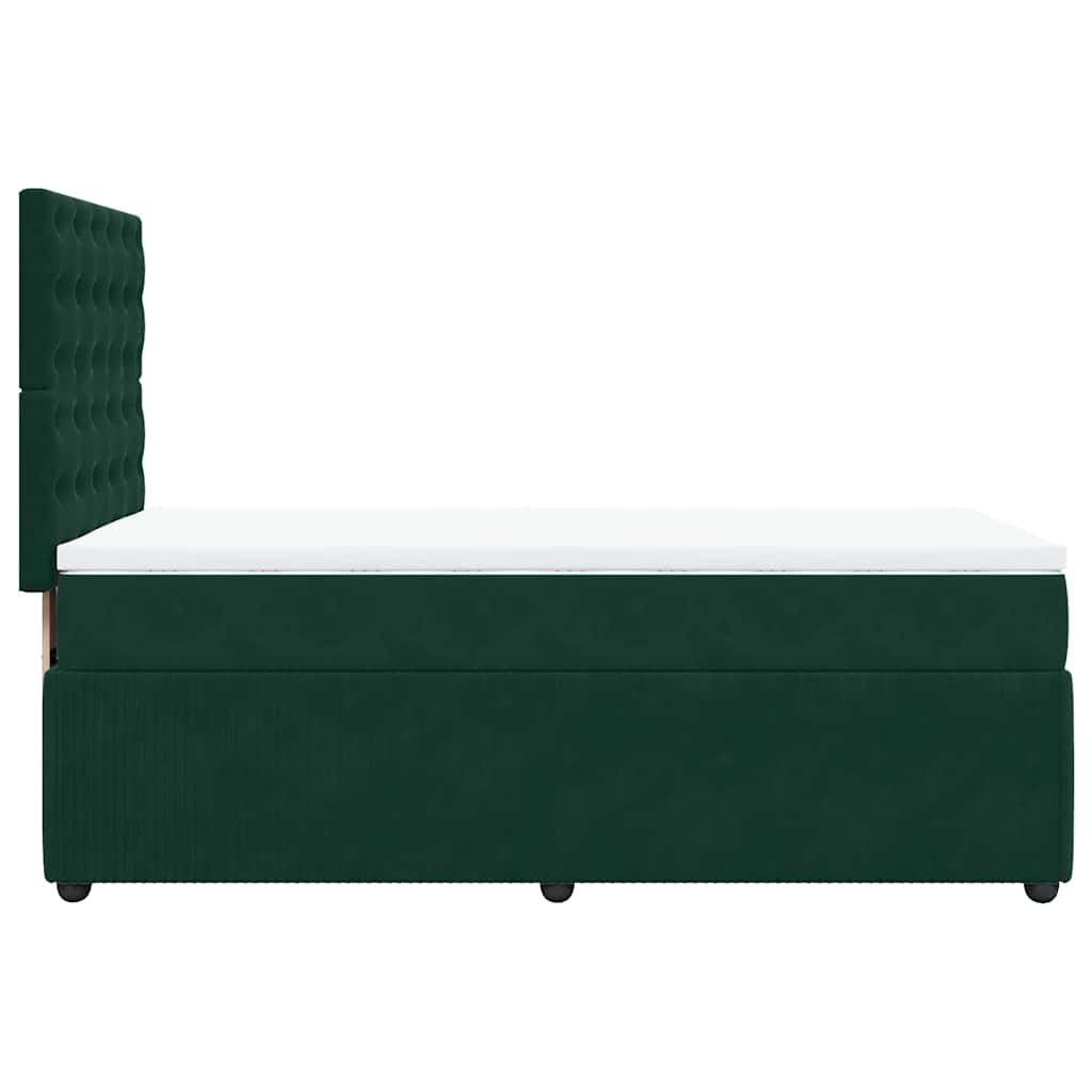 Box spring krevet s madracem tamnozeleni 90x200 cm baršunasti