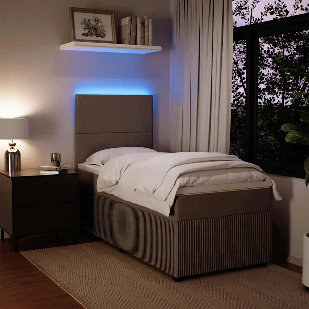 Box spring krevet s madracem svjetlosivi 100x200 cm baršunasti