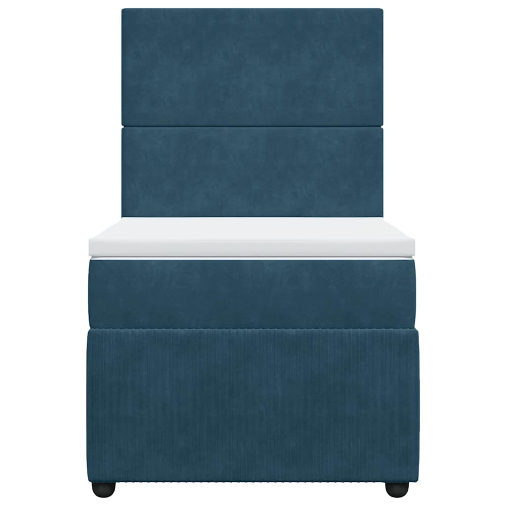 Box spring krevet s madracem plavi 100x200 cm baršunasti
