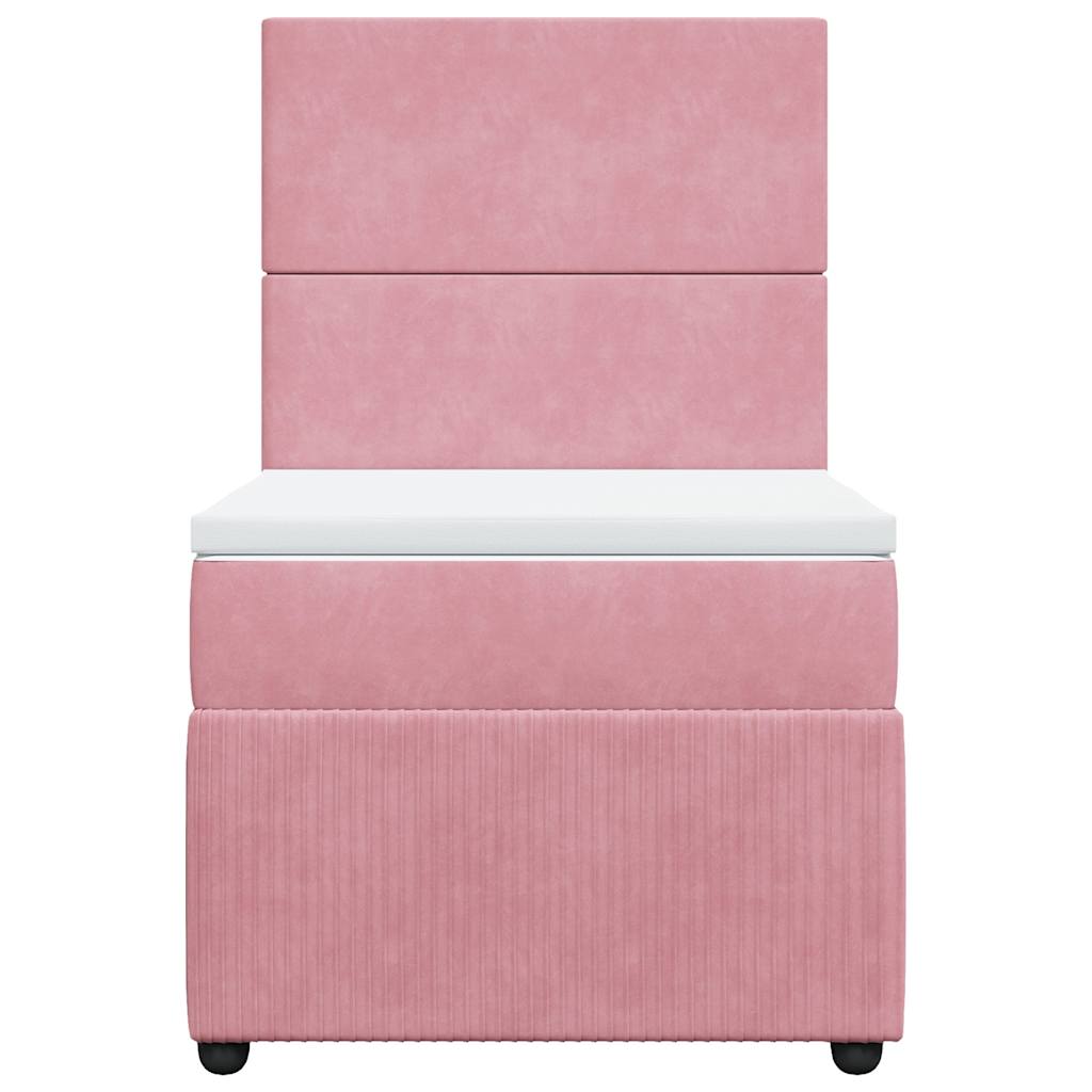 Box spring krevet s madracem ružičasti 100x200 cm baršunasti