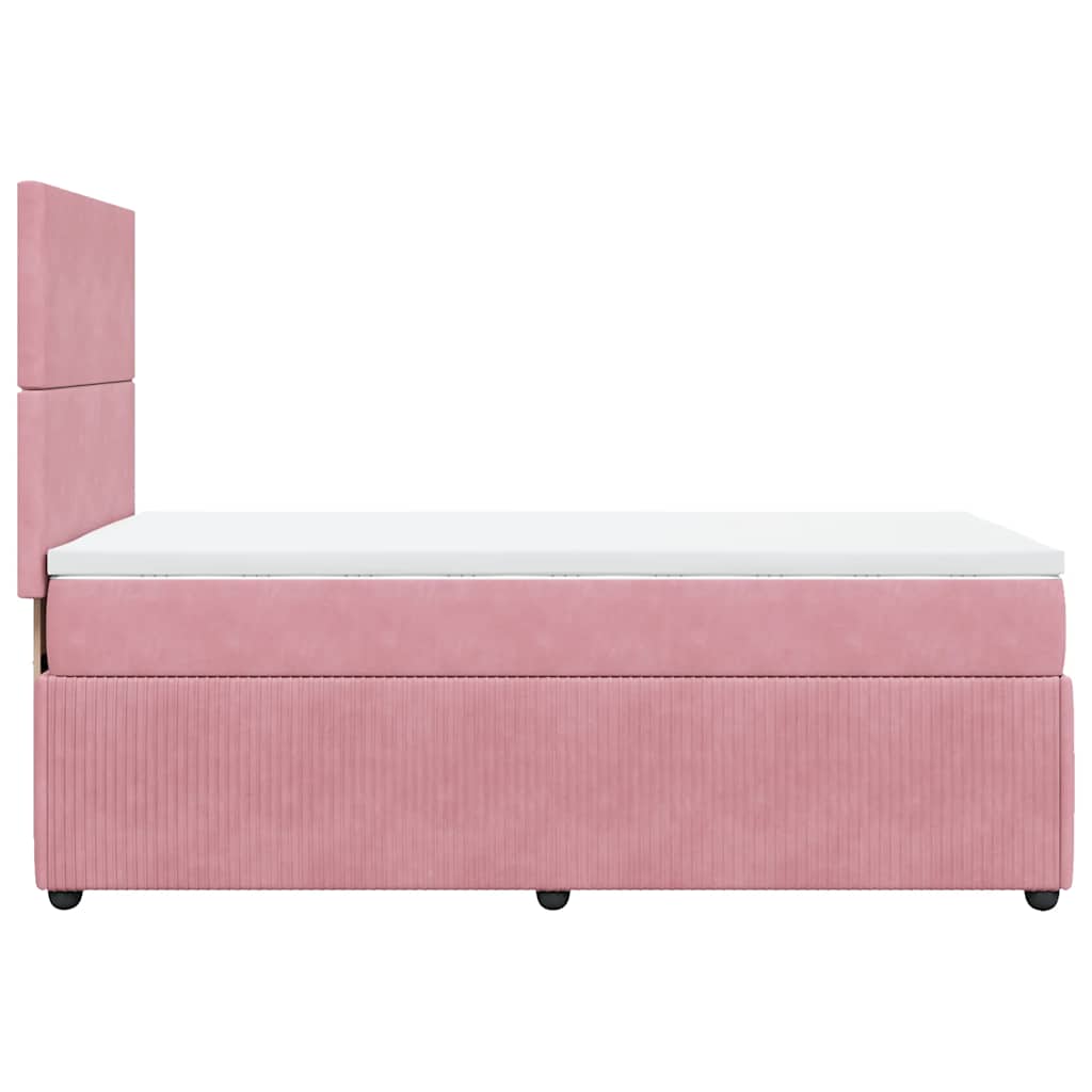 Box spring krevet s madracem ružičasti 100x200 cm baršunasti