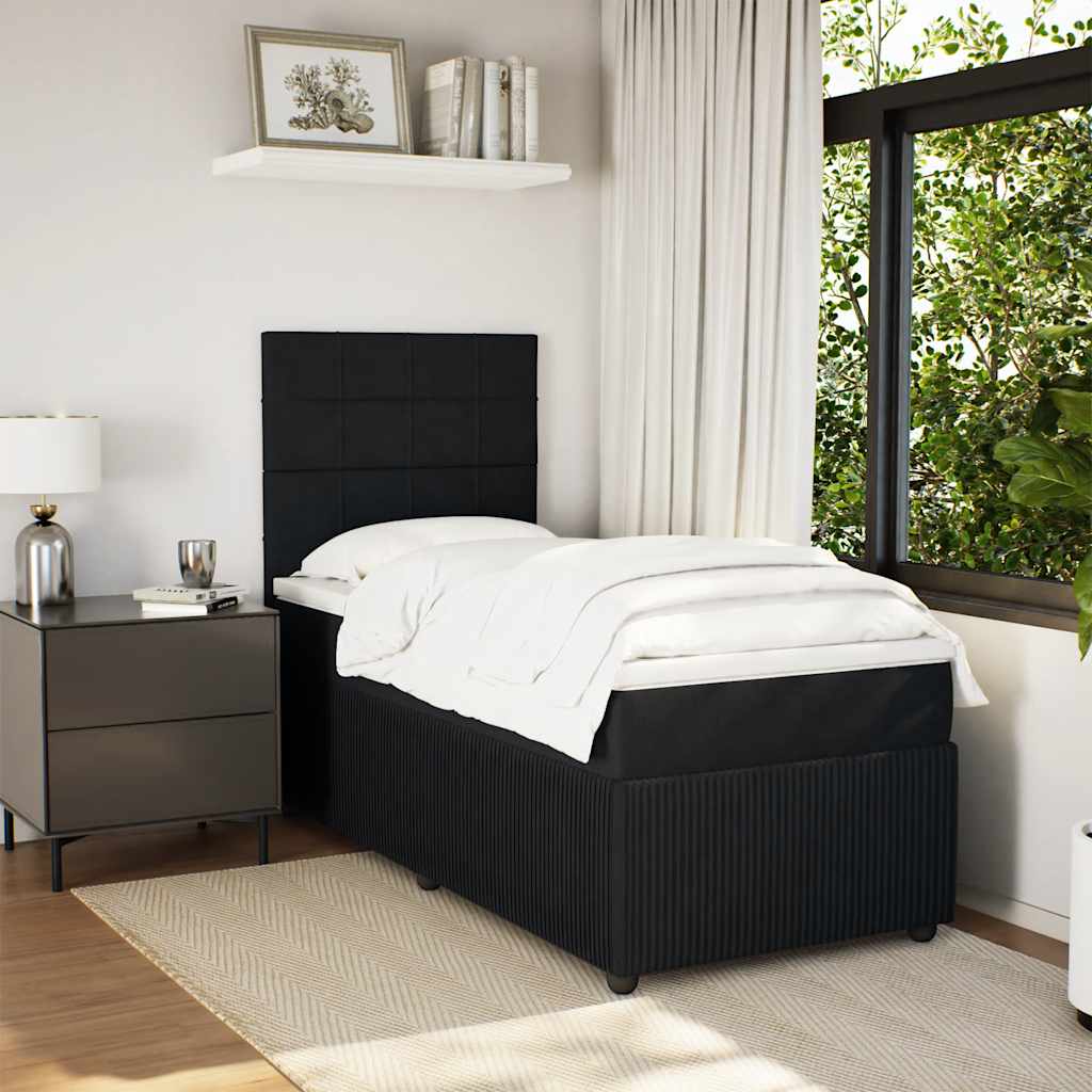 Box spring krevet s madracem crni 100x200 cm baršunasti