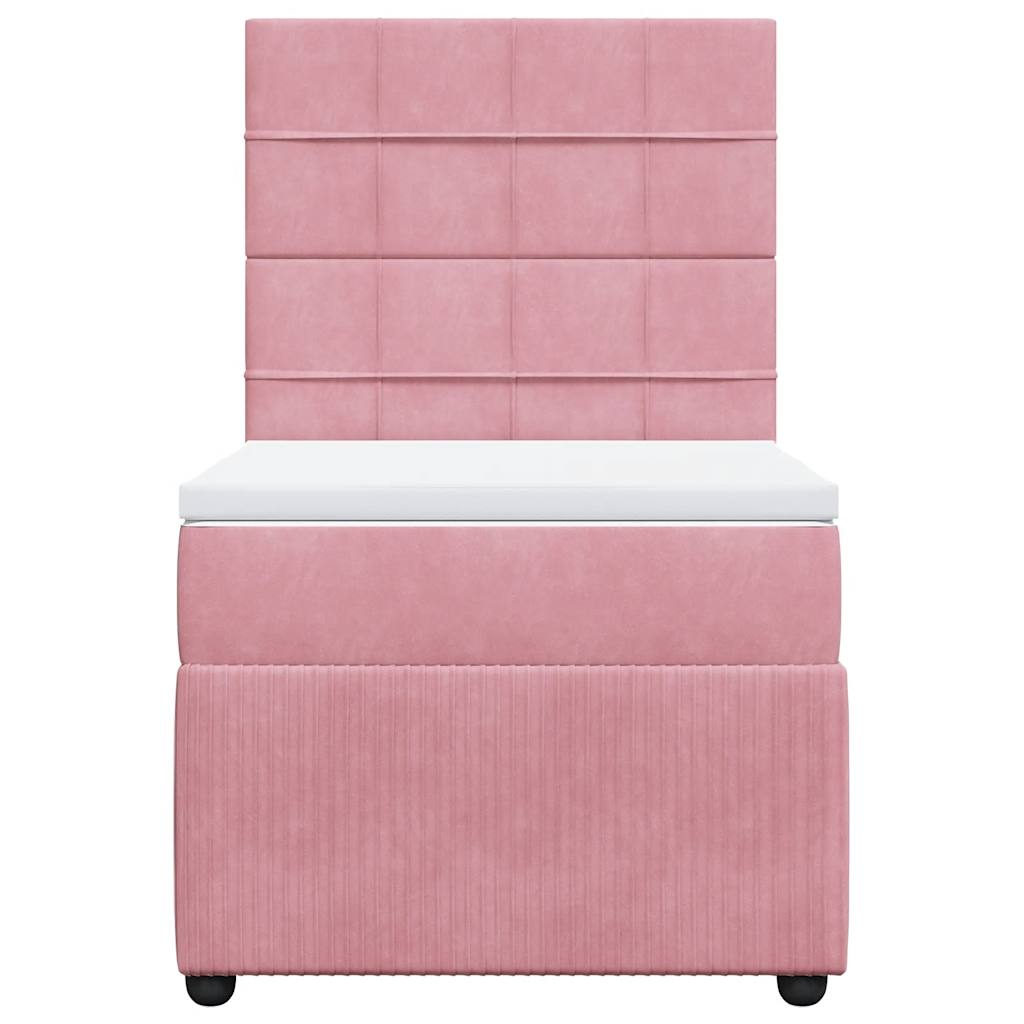 Box spring krevet s madracem ružičasti 100x200 cm baršunasti