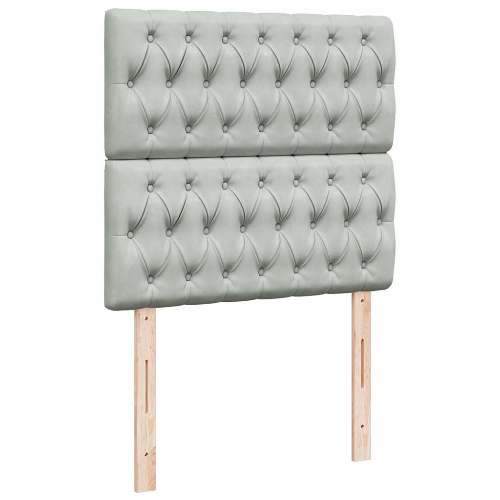 Box spring krevet s madracem svjetlosivi 100x200 cm baršunasti