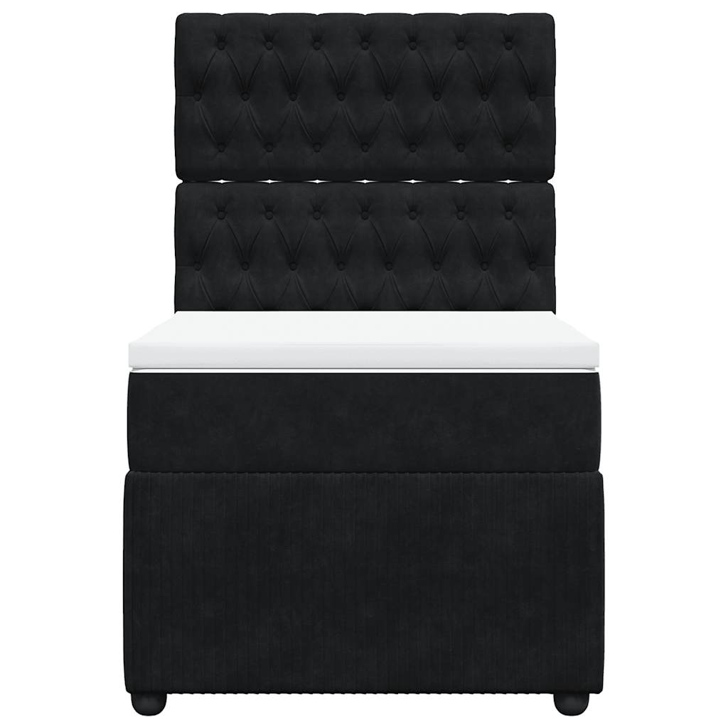 Box spring krevet s madracem crni 100x200 cm baršunasti