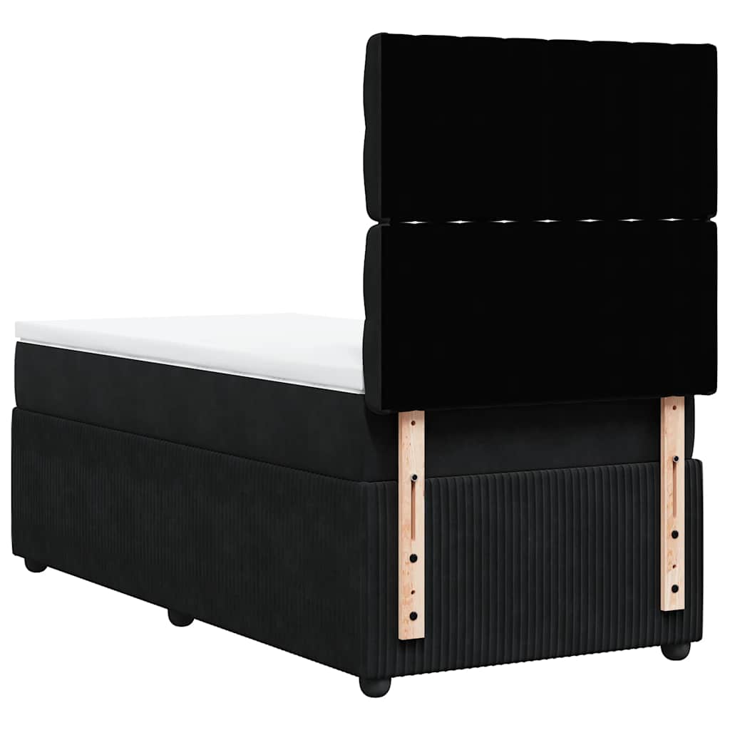 Box spring krevet s madracem crni 100x200 cm baršunasti