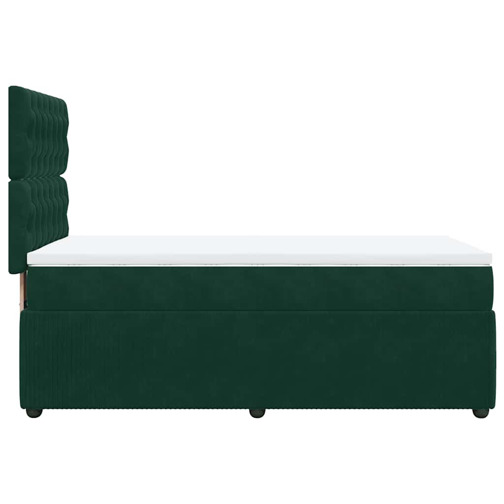 Box spring krevet s madracem tamnozeleni 100x200 cm baršunasti