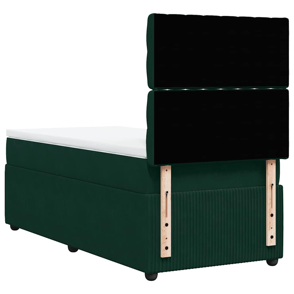 Box spring krevet s madracem tamnozeleni 100x200 cm baršunasti