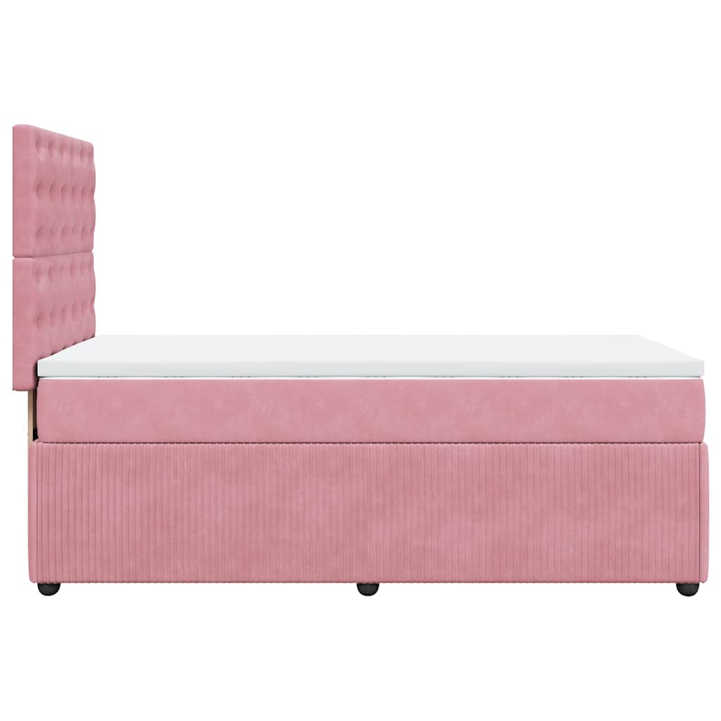 Box spring krevet s madracem ružičasti 100x200 cm baršunasti