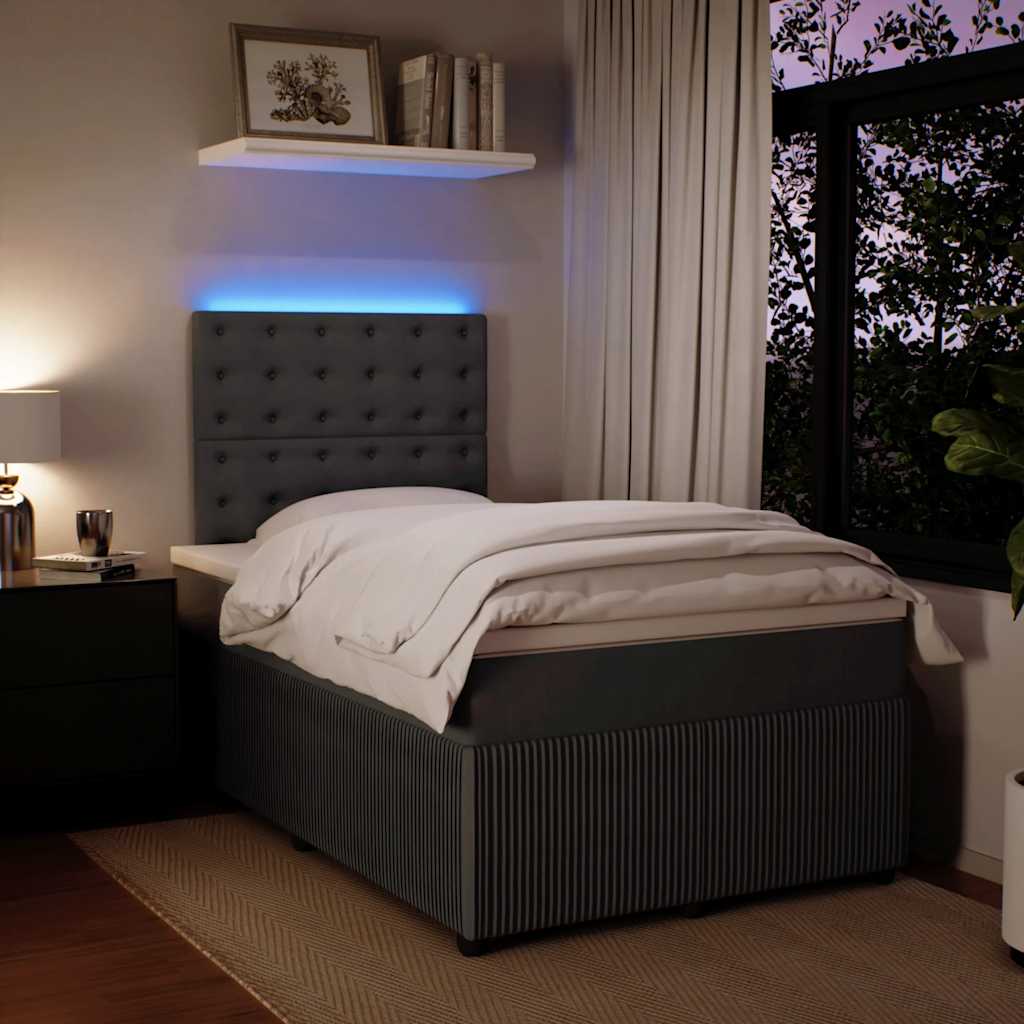 Krevet box spring s madracem tamnosivi 120 x 190 cm baršun