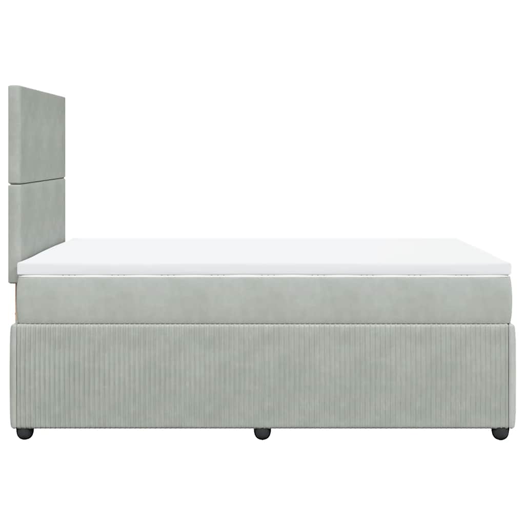 Box spring krevet s madracem svjetlosivi 120x200 cm baršunasti
