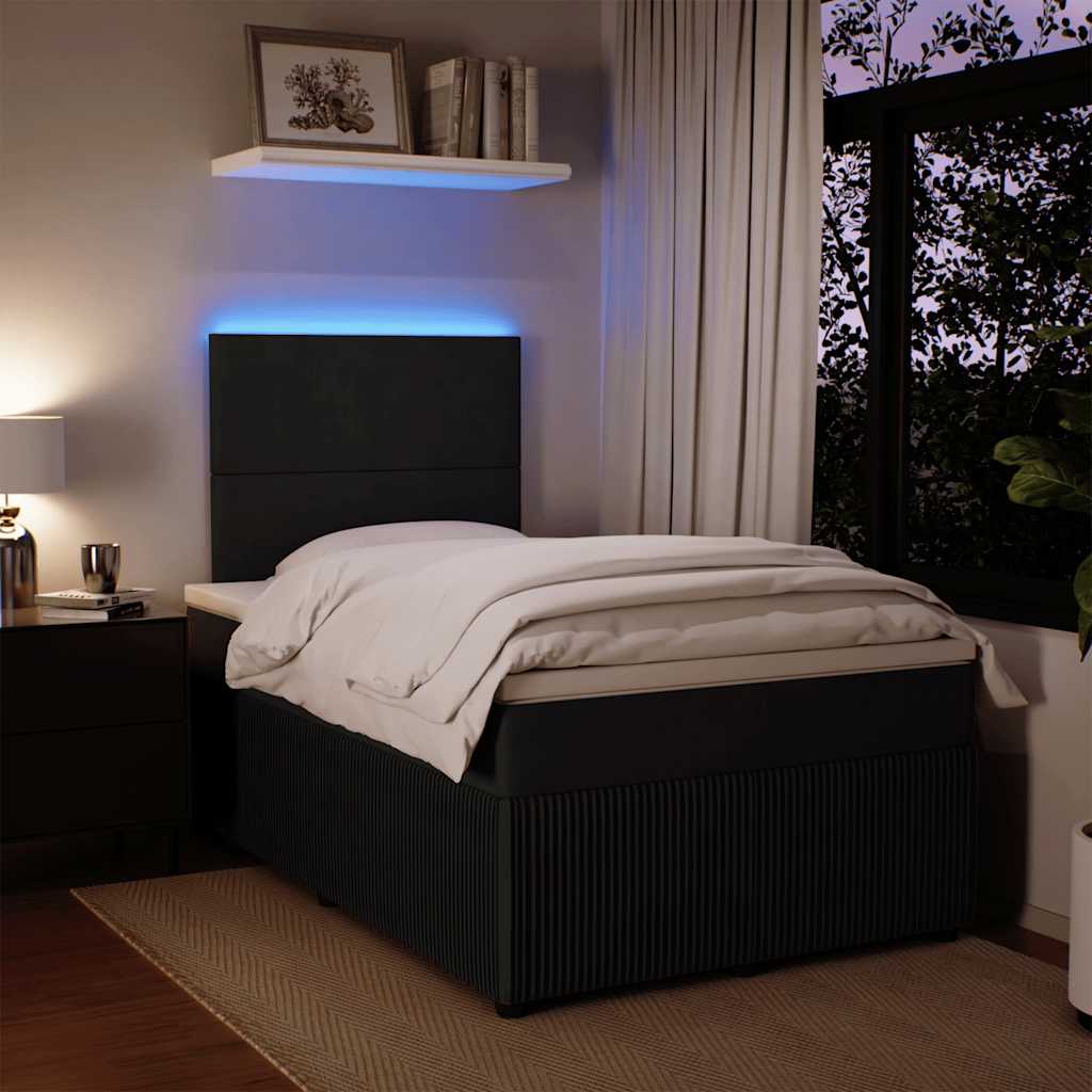 Box spring krevet s madracem crni 120 x 200 cm baršunasti