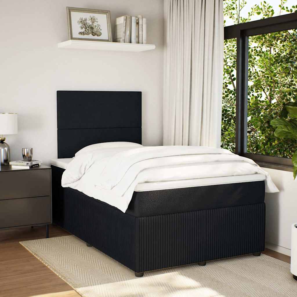 Box spring krevet s madracem crni 120 x 200 cm baršunasti