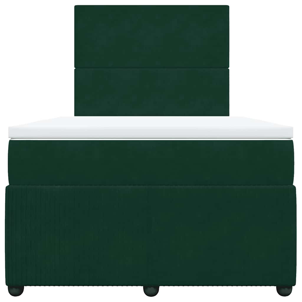 Box spring krevet s madracem tamnozeleni 120x200 cm baršunasti