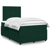 Box spring krevet s madracem tamnozeleni 120x200 cm baršunasti