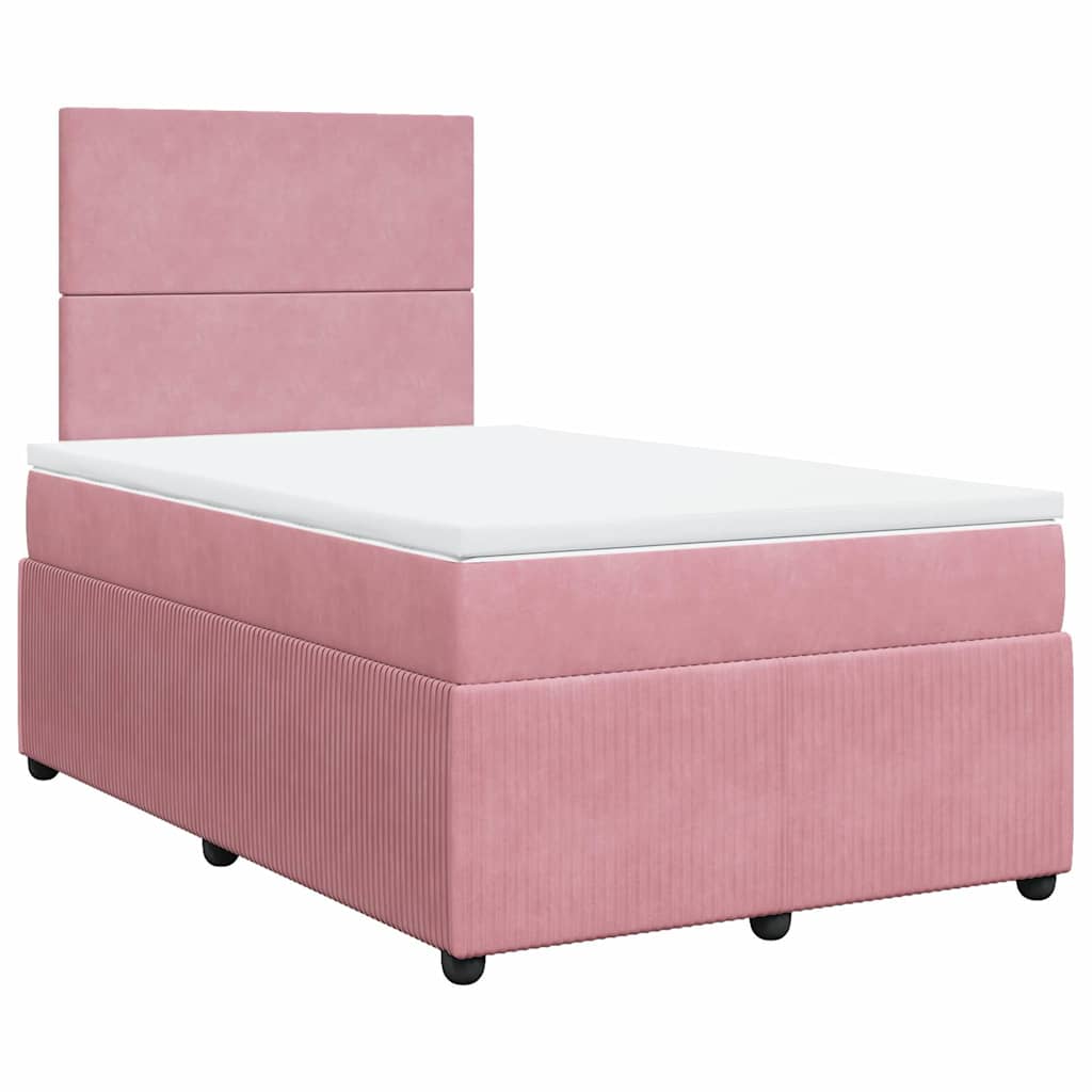 Box spring krevet s madracem ružičasti 120 x 200 cm baršunasti