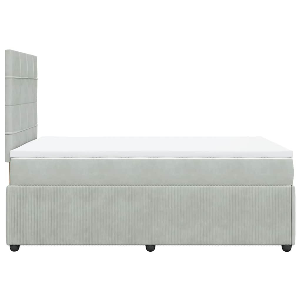 Box spring krevet s madracem svjetlosivi 120x200 cm baršunasti