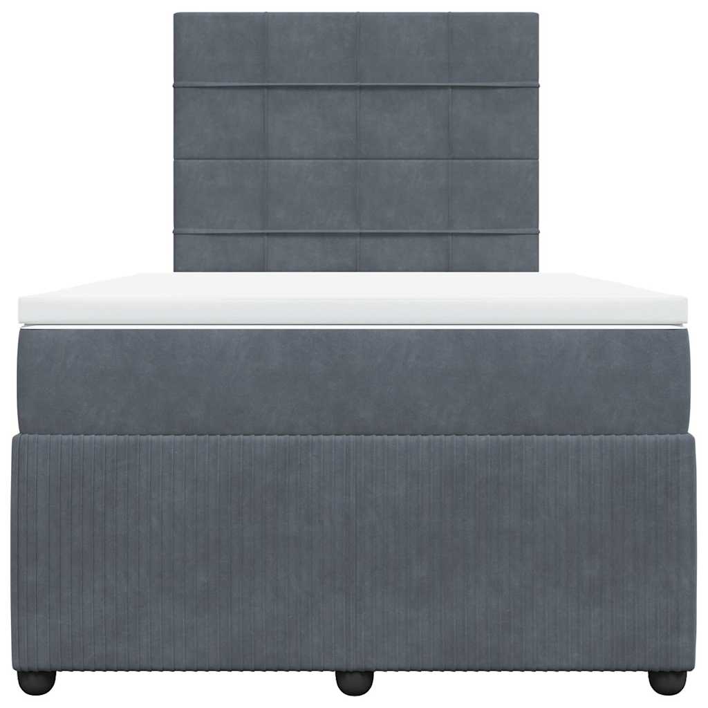 Box spring krevet s madracem tamnosivi 120 x 200 cm baršunasti