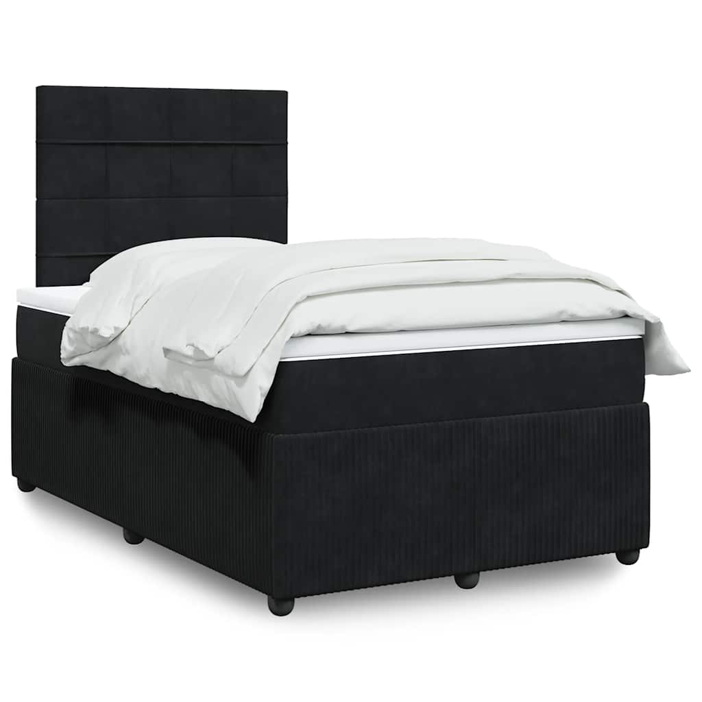 Box spring krevet s madracem crni 120 x 200 cm baršunasti