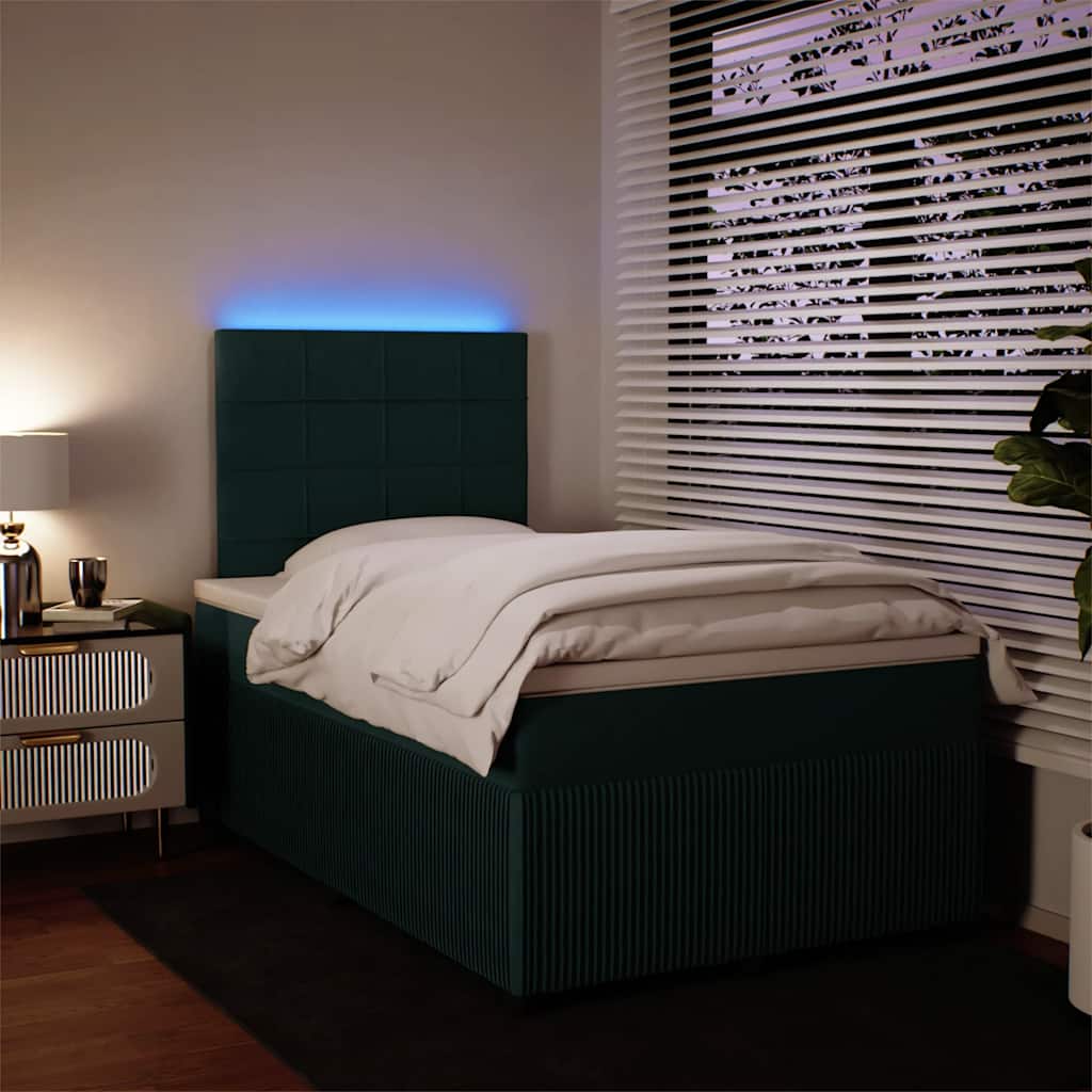 Box spring krevet s madracem tamnozeleni 120x200 cm baršunasti