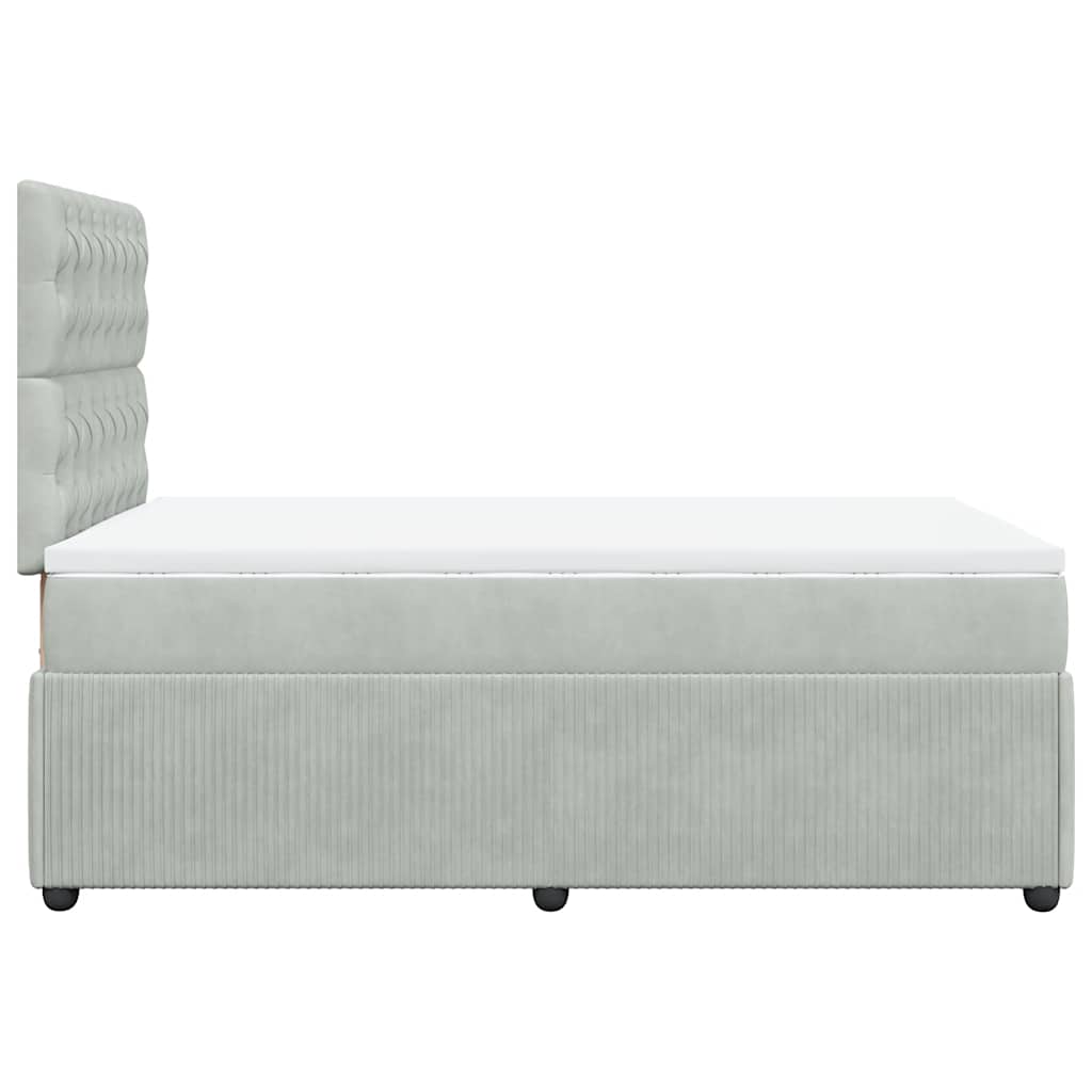 Box spring krevet s madracem svjetlosivi 120x200 cm baršunasti