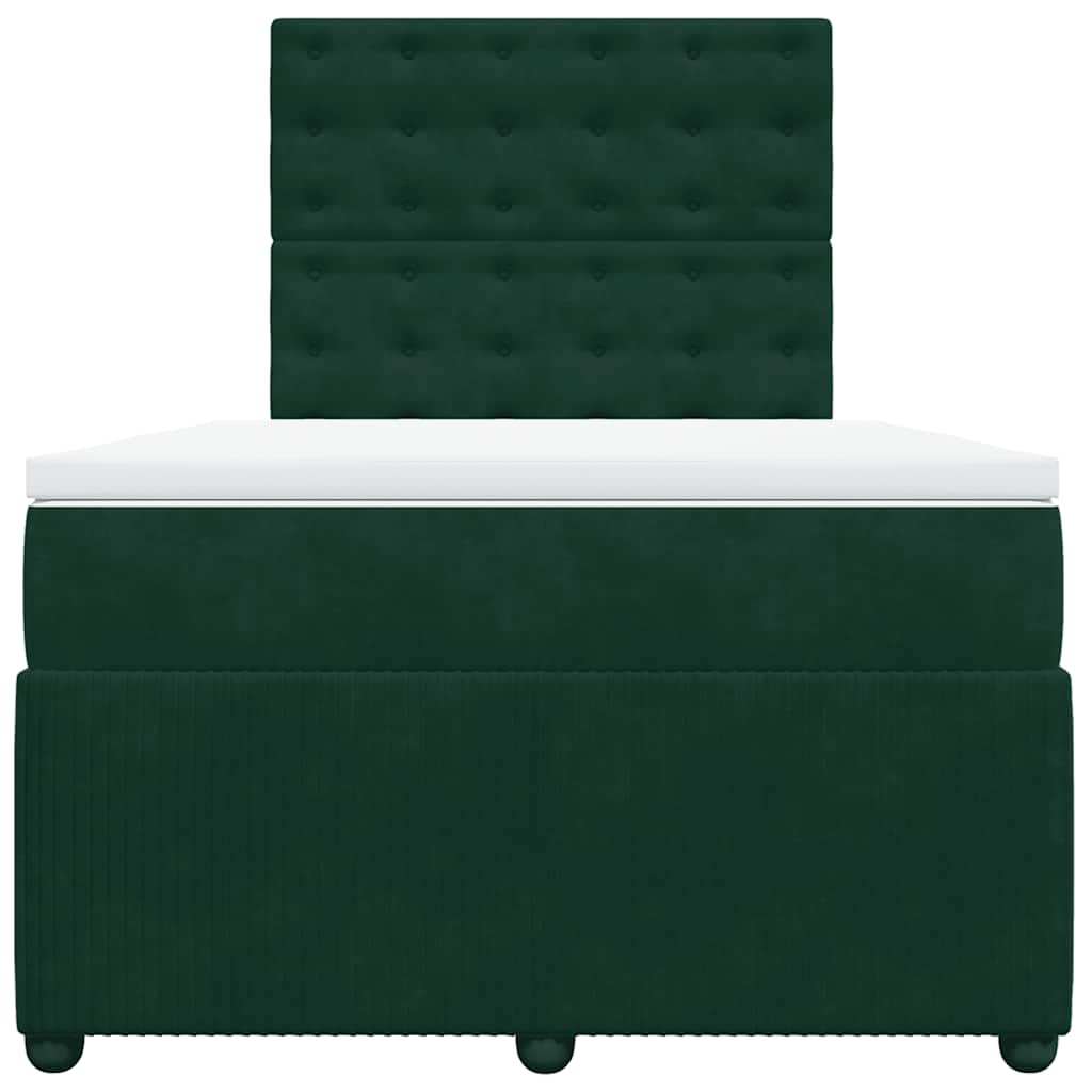 Box spring krevet s madracem tamnozeleni 120x200 cm baršunasti