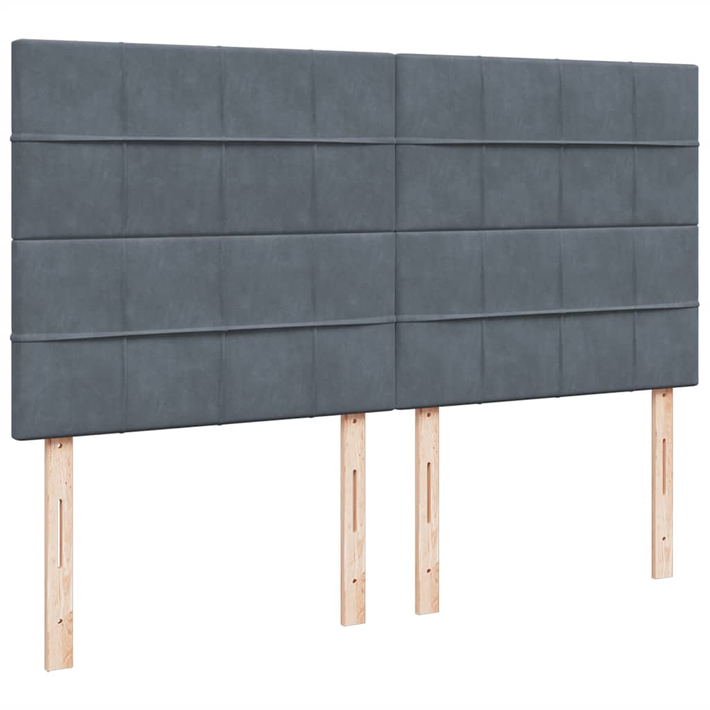Krevet s oprugama i madracem tamnosivi 180x200 cm baršunasti