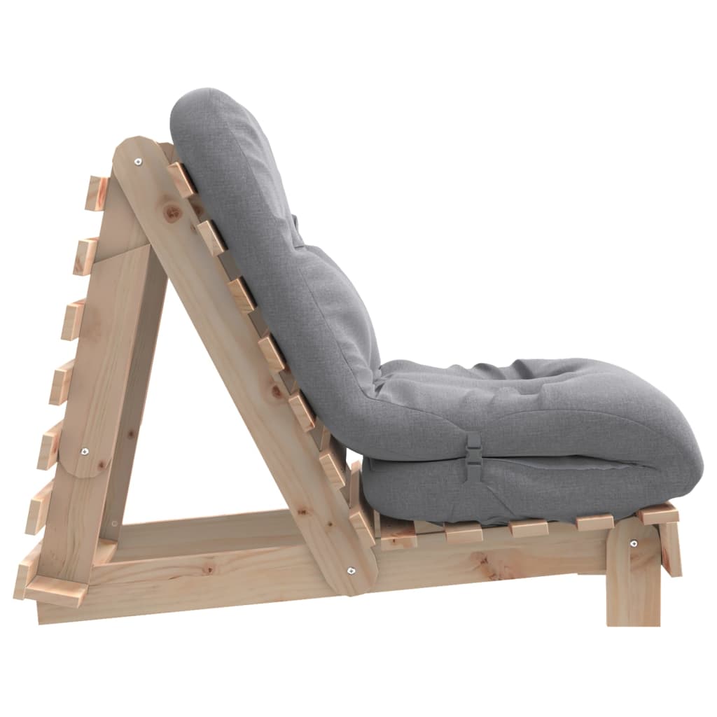 Futon na razvlačenje s madracem 60x206x11 cm masivna borovina