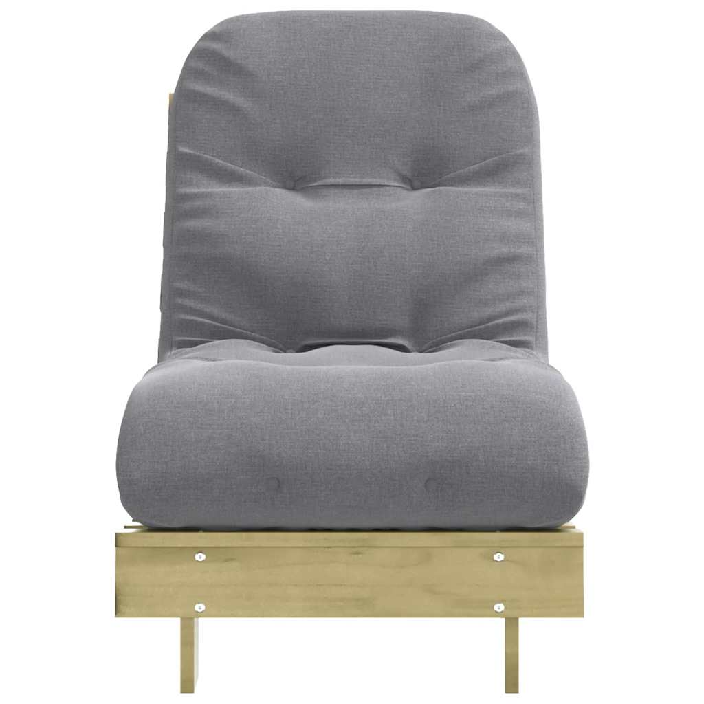 Futon na razvlačenje s madracem 60 x 206 x 11 cm od borovine