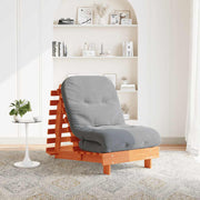 Futon na razvlačenje s madracem smeđi 70 x 206 x 11 cm borovina