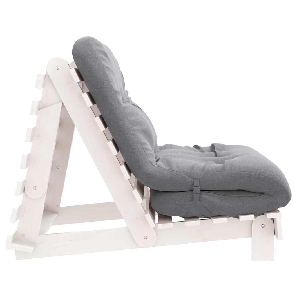 Futon na razvlačenje s madracem bijeli 90x206x11 cm borovina