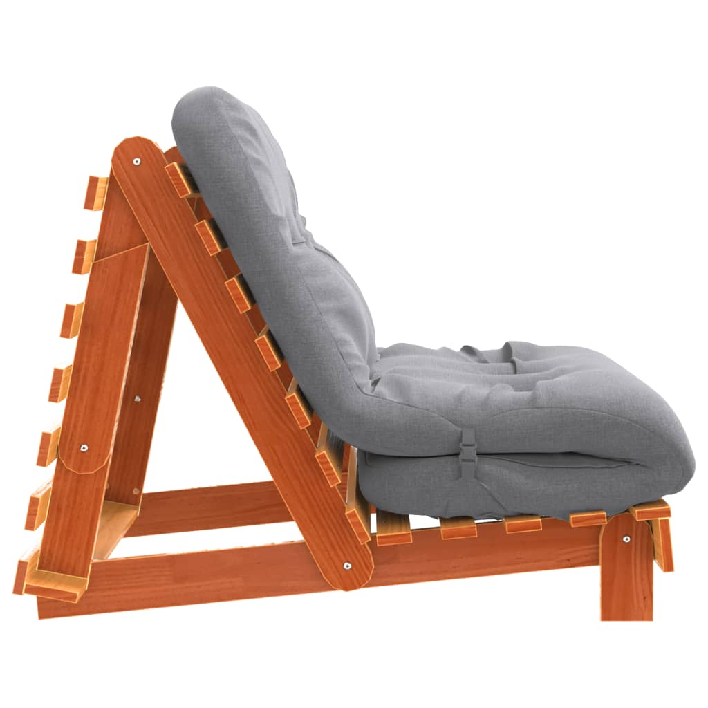 Futon na razvlačenje s madracem smeđi 90 x 206 x 11 cm borovina