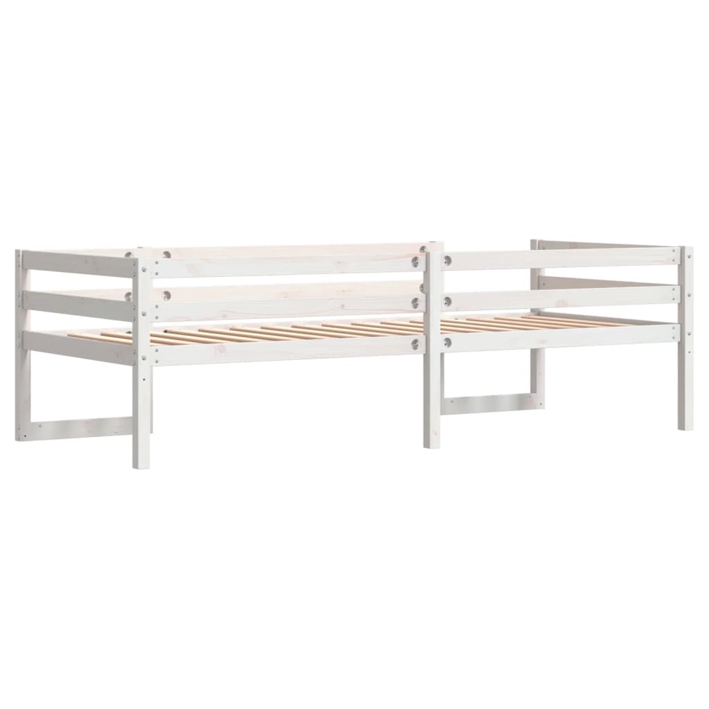 Okvir za dječji krevet bijeli 90 x 200 cm od masivne borovine