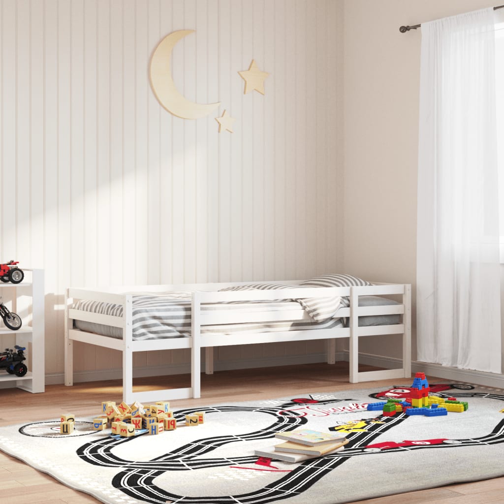 Okvir za dječji krevet bijeli 90 x 200 cm od masivne borovine