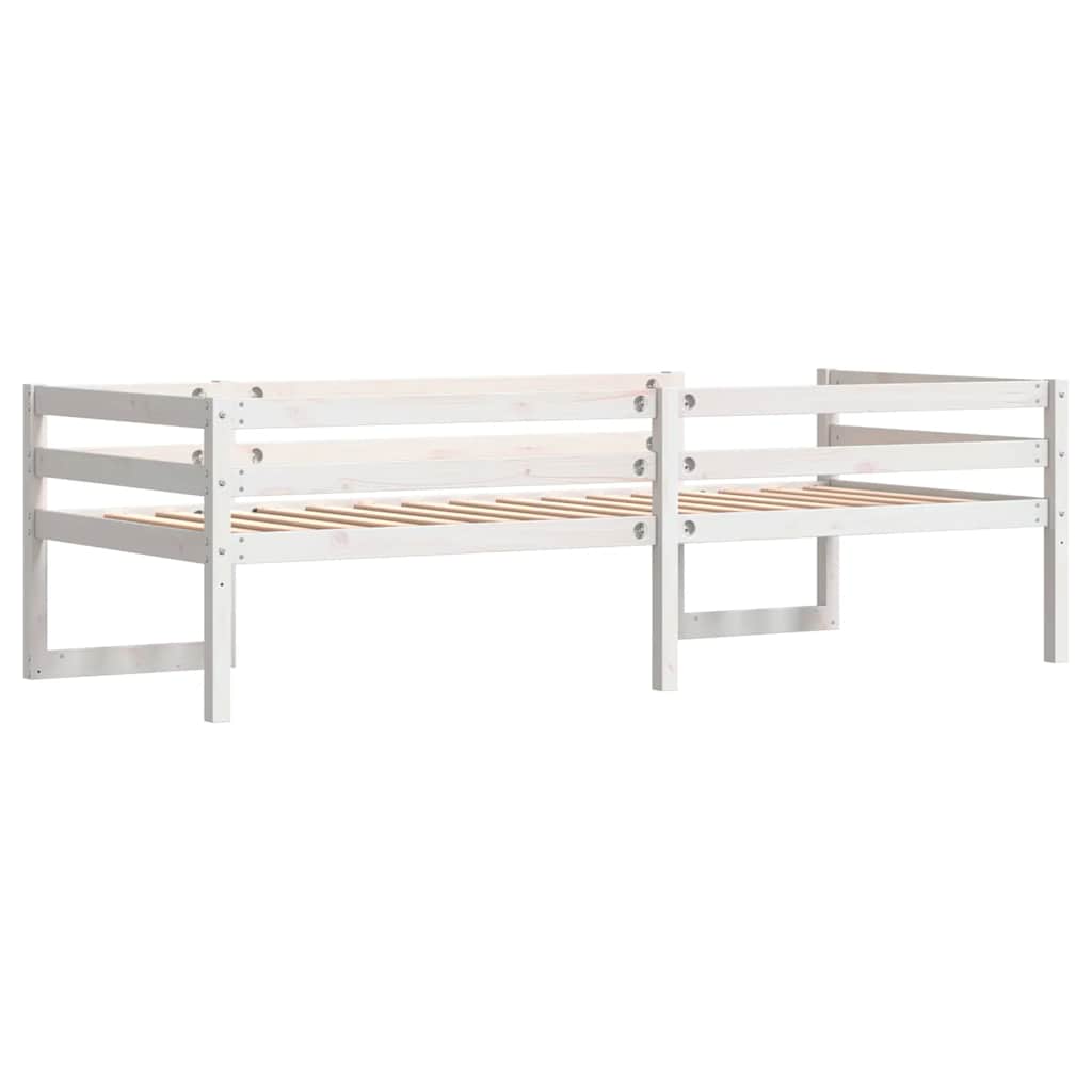 Okvir za dječji krevet bijeli 75 x 190 cm od masivne borovine