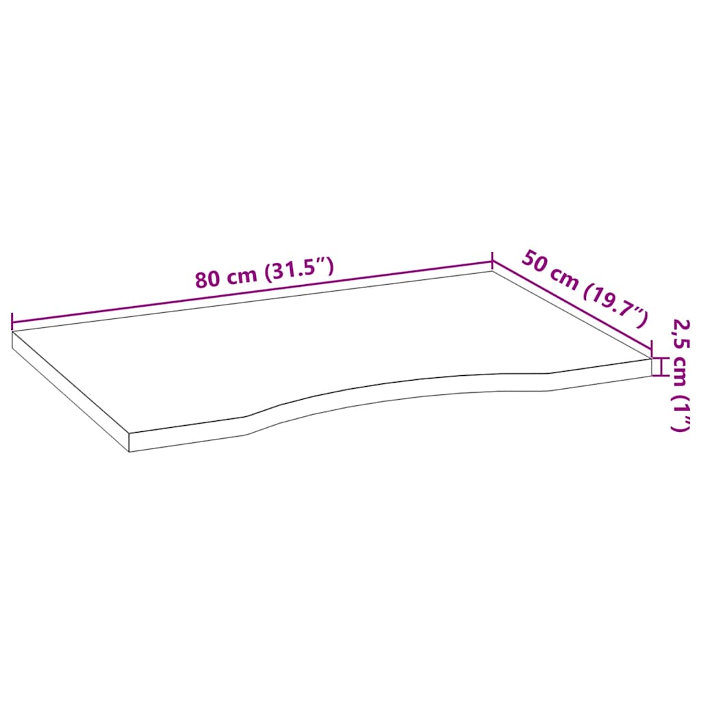 Ploča za radni stol tamnosmeđa 80x50x2,5 cm drveni pravokutni