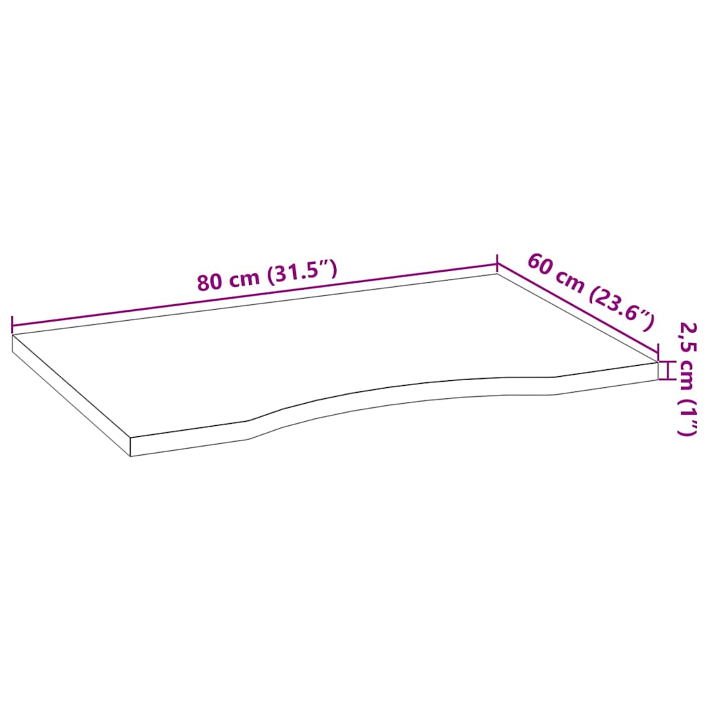 Ploča za radni stol tamnosmeđa 80x60x2,5 cm drveni pravokutni