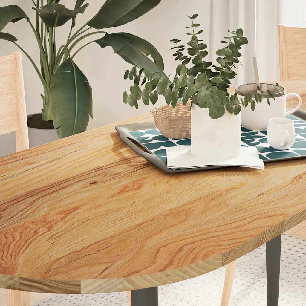 Stolna ploča svjetlosmeđa 140x60x2 cm ovalna masivna hrastovina