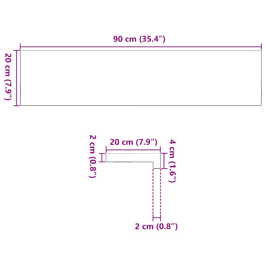 Prozorske klupice 2 kom 90x20x2 cm netretirane masivne hrast