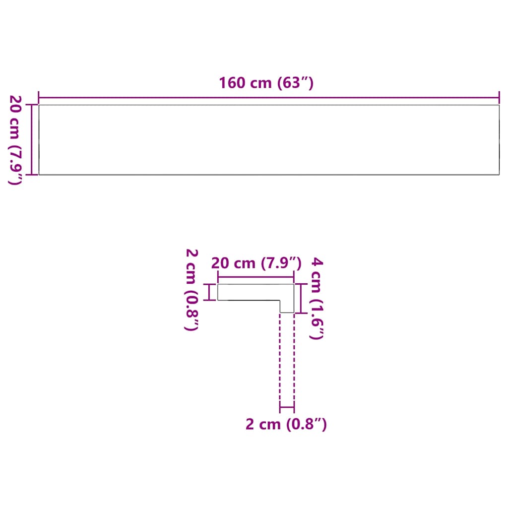 Prozorske klupice 2 kom 160x20x2 cm netretirane masivne hrast