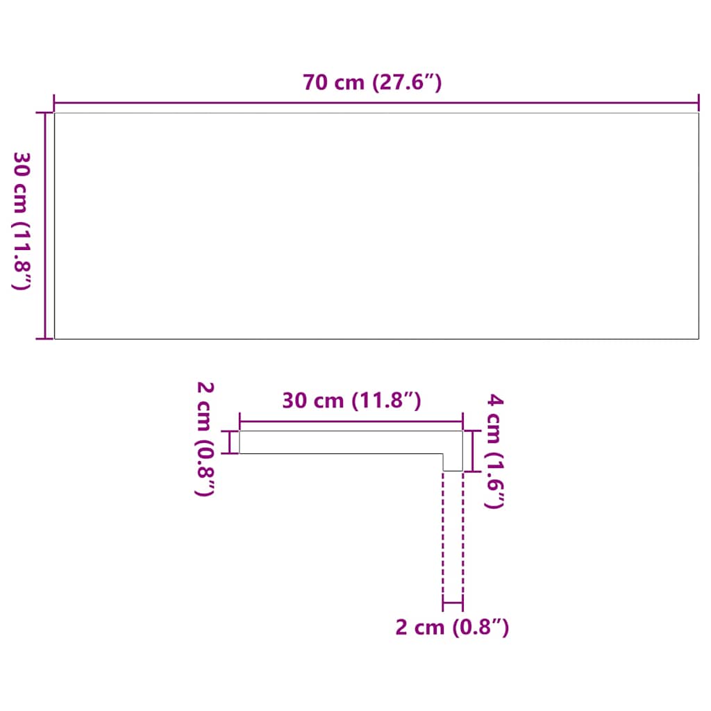 Prozorske klupice 2 kom 70x30x2 cm netretirane masivne hrast