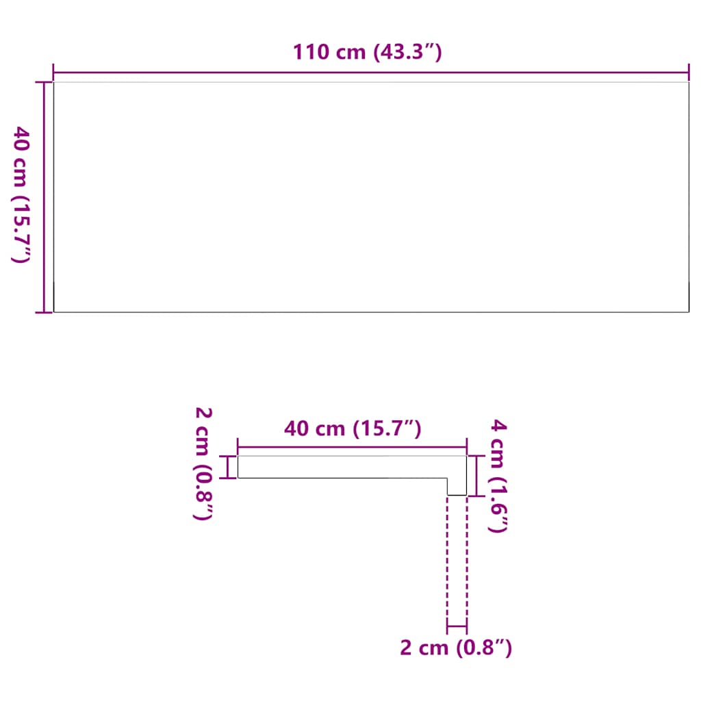 Prozorske klupice 2 kom 110x40x2 cm netretirane masivne hrast