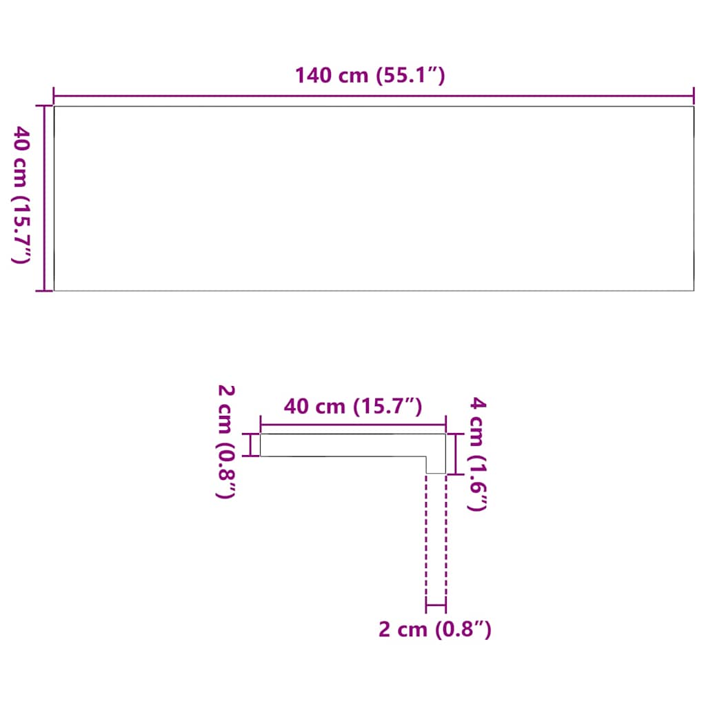 Prozorske klupice 2 kom 140x40x2 cm netretirane masivne hrast